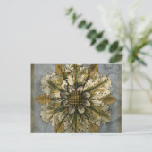 Decoratieve demask Rosette op grijze achtergrond Briefkaart (Staand voorkant)