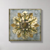 Decoratieve demask Rosette op grijze achtergrond Canvas Afdruk (Voorkant)