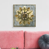 Decoratieve demask Rosette op grijze achtergrond Canvas Afdruk (Insitu (Woonkamer))