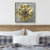 Decoratieve demask Rosette op grijze achtergrond Canvas Afdruk (Insitu (Slaapkamer))