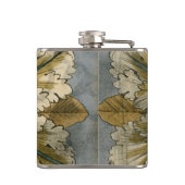 Decoratieve demask Rosette op grijze achtergrond Heupfles (Achterkant)