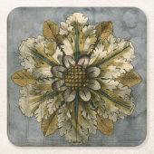 Decoratieve demask Rosette op grijze achtergrond Kartonnen Onderzetters (Voorkant)