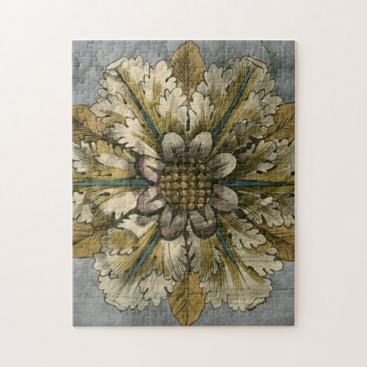 Decoratieve demask Rosette op grijze achtergrond Legpuzzel (Verticaal)