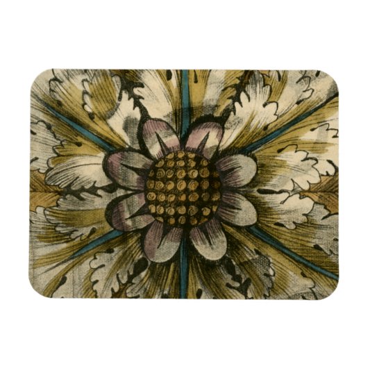 Decoratieve demask Rosette op grijze achtergrond Magneet (Horizontaal)