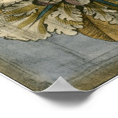 Decoratieve demask Rosette op grijze achtergrond Poster (Hoek)