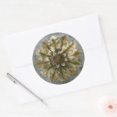 Decoratieve demask Rosette op grijze achtergrond Ronde Sticker (Envelop)