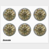 Decoratieve demask Rosette op grijze achtergrond Ronde Sticker (Vel)