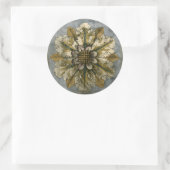 Decoratieve demask Rosette op grijze achtergrond Ronde Sticker (Tas)