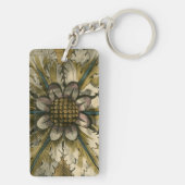 Decoratieve demask Rosette op grijze achtergrond Sleutelhanger (achterkant)