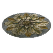 Decoratieve demask Rosette op grijze achtergrond Snijplank (Hoek)