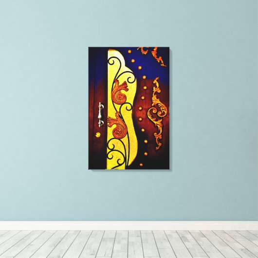 Decoratieve deur canvas afdruk (Insitu (Houten vloer))