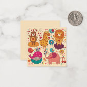 Decoratieve dieren notitiekaartje (Voorkant / Achterkant in situ)