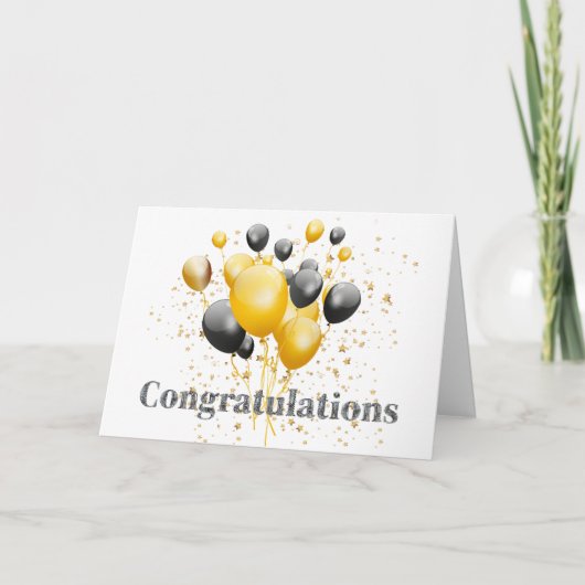 Decoratieve discobal gefeliciteerd  bedankkaart (Voorkant)