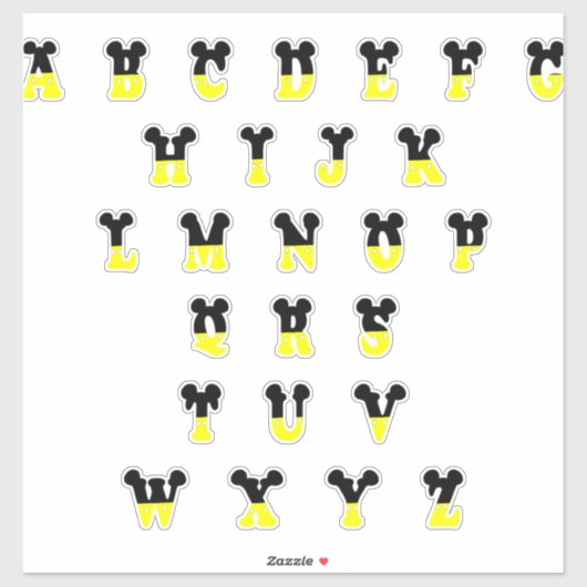 Decoratieve Disney Alfabet Sticker (Vel)