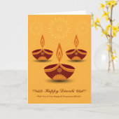 Decoratieve diwali-lampen kaart (Gele Bloem)