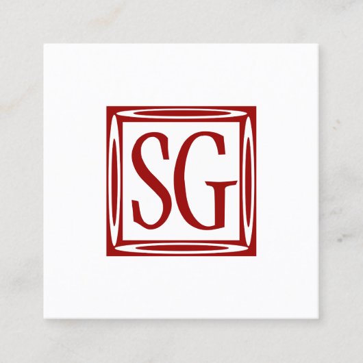 Decoratieve doos - Initialen - Ruby Red Vierkante Visitekaartje (Voorkant)