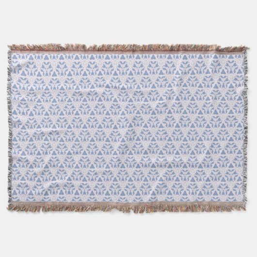 Decoratieve driehoeken Blauw Wit Deken (Voorkant)