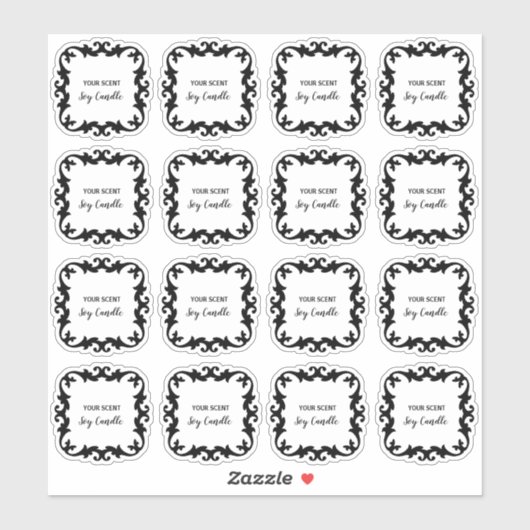 Decoratieve Duidelijke Sojakaarsetiketten 2x2 Inch Sticker (Vel)