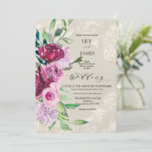 Decoratieve duif grijs met wijn en roze rozen kaart (Staand voorkant)