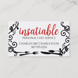 Decoratieve Eating Utensils Catering visitekaartje