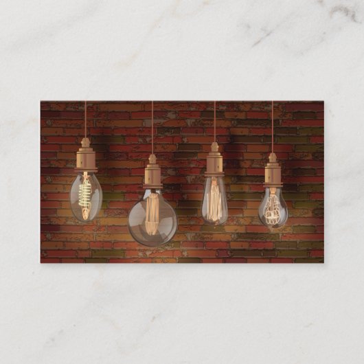 Decoratieve Edison Light Bulbs en Brick Wall Visitekaartje (Voorkant)