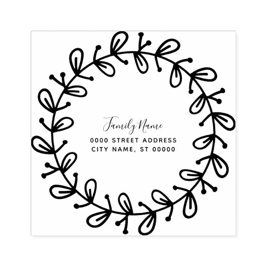 Decoratieve Eenvoudige Terugkeer Adres Rubber Stam Rubberstempel (Afrduk)