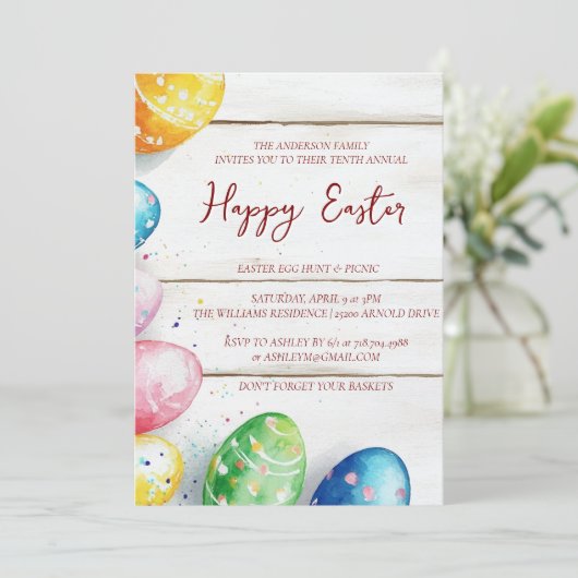 Decoratieve eieren en jaarlijks gelukkig Pasen Kaart (Staand voorkant)