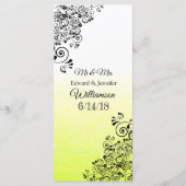 Decoratieve Elegant Yellow Fade Wedding Menu Card (Achterkant)