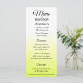 Decoratieve Elegant Yellow Fade Wedding Menu Card (Staand voorkant)