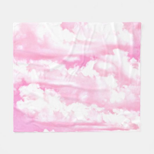 Decoratieve elegante zure powder roze wolken fleece deken (Voorkant (Horizontaal))