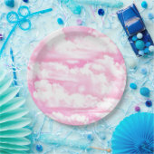 Decoratieve elegante zure powder roze wolken papieren bordje (Feest)