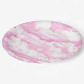 Decoratieve elegante zure powder roze wolken papieren bordje (Gekanteld)