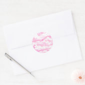 Decoratieve elegante zure powder roze wolken ronde sticker (Envelop)