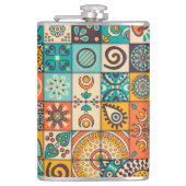 Decoratieve elementen:  handgetekend patroon heupfles (Voorkant)