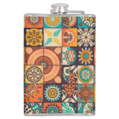 Decoratieve elementen:  handgetekend patroon heupfles (Achterkant)