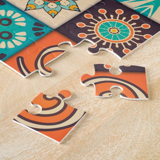 Decoratieve elementen:  handgetekend patroon legpuzzel (Zijkant)