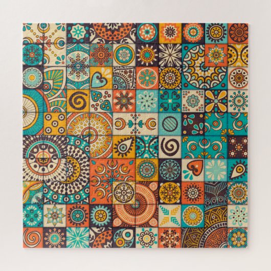 Decoratieve elementen:  handgetekend patroon legpuzzel (Horizontaal)