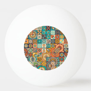 Decoratieve elementen: handgetekend patroon pingpongbal