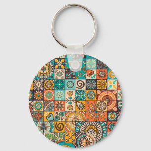 Decoratieve elementen: handgetekend patroon sleutelhanger