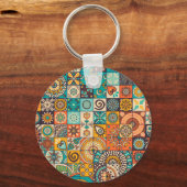 Decoratieve elementen: handgetekend patroon sleutelhanger (Achterkant)