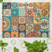 Decoratieve elementen:  handgetekend patroon theedoek (Gevouwen)