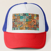 Decoratieve elementen:  handgetekend patroon trucker pet (Voorkant)