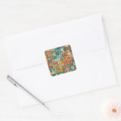 Decoratieve elementen: handgetekend patroon vierkante sticker (Envelop)