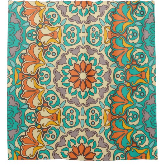  decoratieve elementen: oosters naadloos deel douchegordijn (Voorkant)