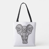 Decoratieve ellefantiestijl 2 tote bag (Achterkant)