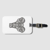 Decoratieve ellefantiestijl bagagelabel (Voorkant (horizontaal))