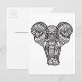 Decoratieve ellefantiestijl briefkaart (Voorkant / Achterkant)