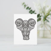 Decoratieve ellefantiestijl briefkaart (Staand voorkant)