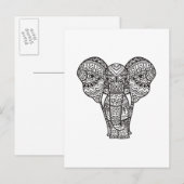 Decoratieve ellefantiestijl briefkaart (Voorkant / Achterkant)