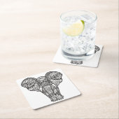 Decoratieve ellefantiestijl kartonnen onderzetters (Insitu)